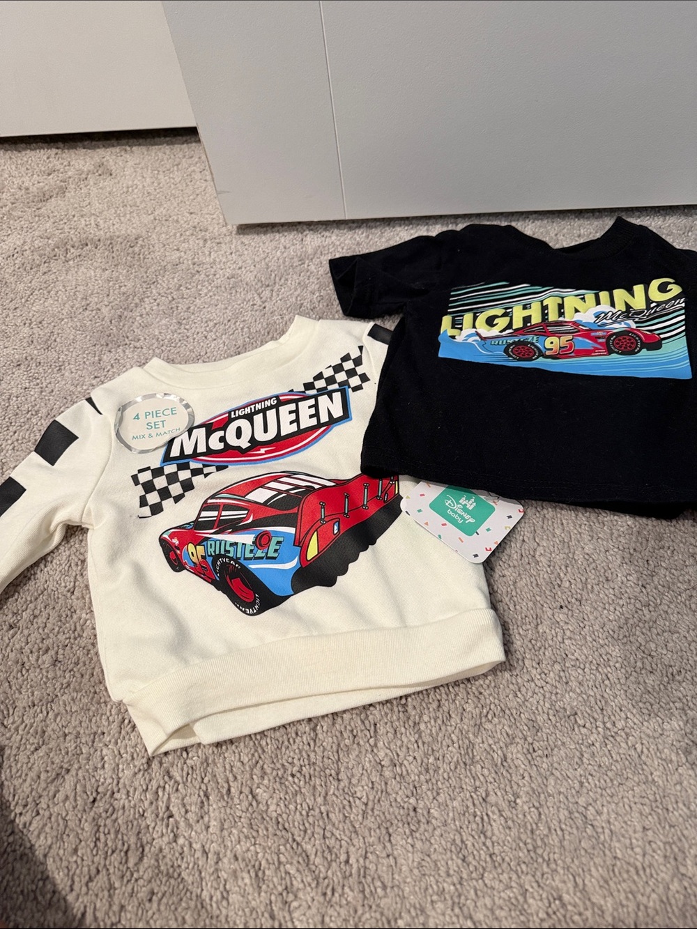 Lightning McQueen Kids Sweatshirt Set - Black & Cream